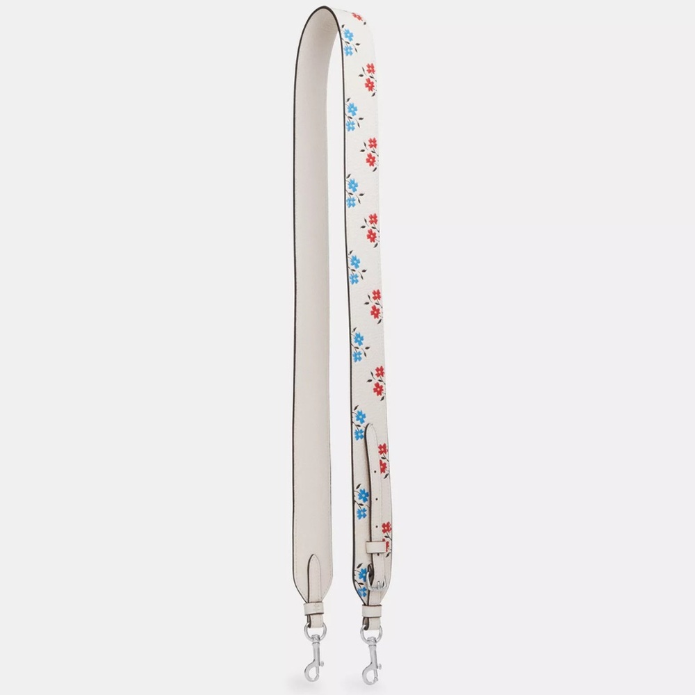 NWT Coach Floral print leather adjustable strap